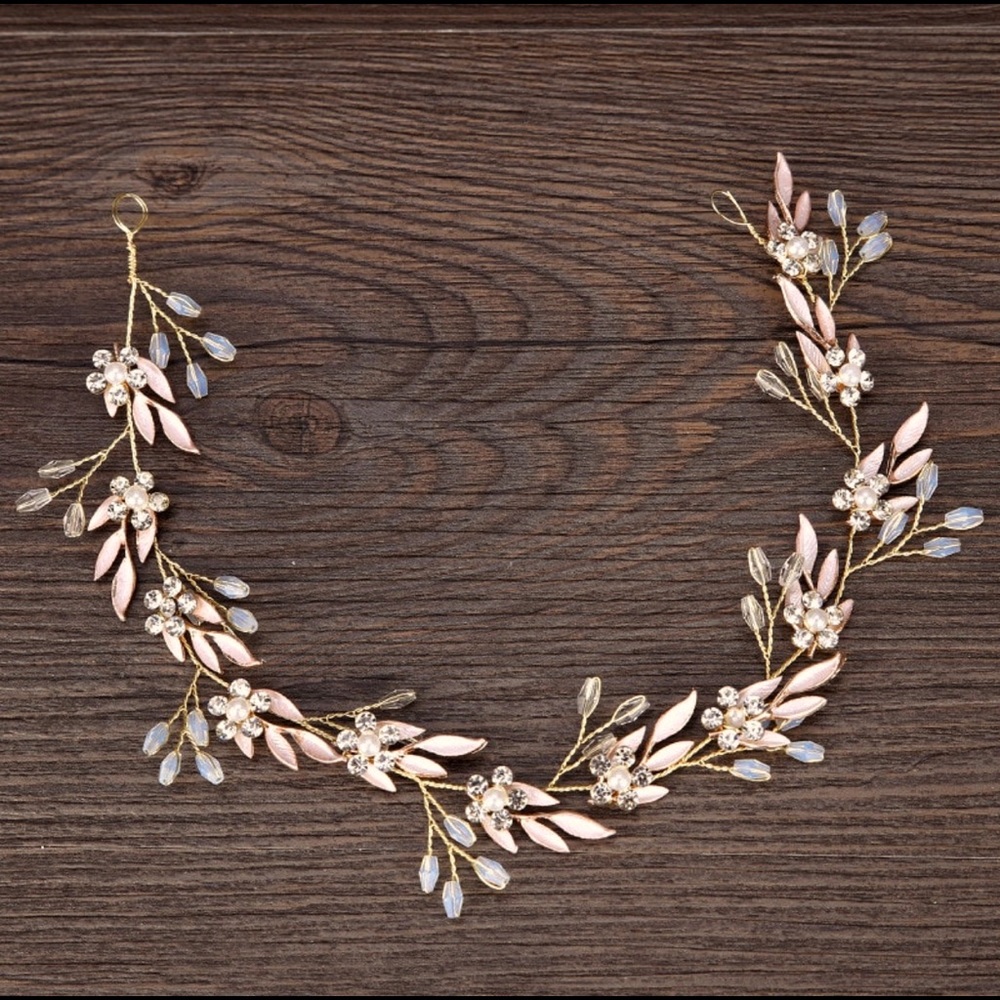BHLDN Boho Rose Gold Bridal Hair Vine - NWOT - Picture 3 of 7